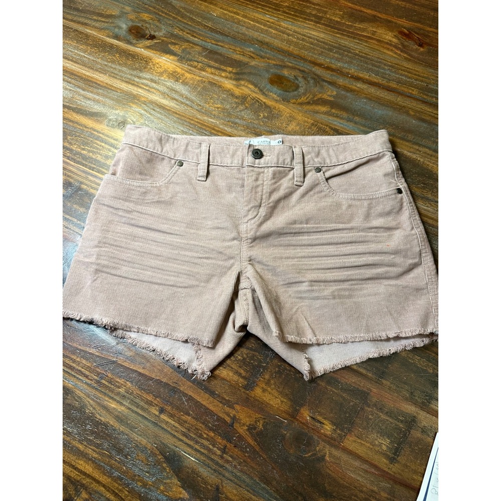 Carve Designs Taupe Mauve Corduroy Raw Hem Shorts Womens Size 6 Oahu Boho Beachy